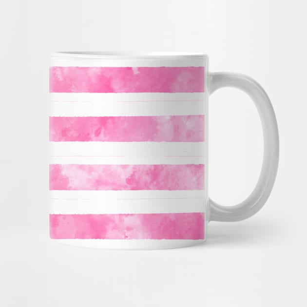 Pink Uneven Stripes Pattern Watercolor Abstract Cute  Girly Pretty Trendy Design by anijnas